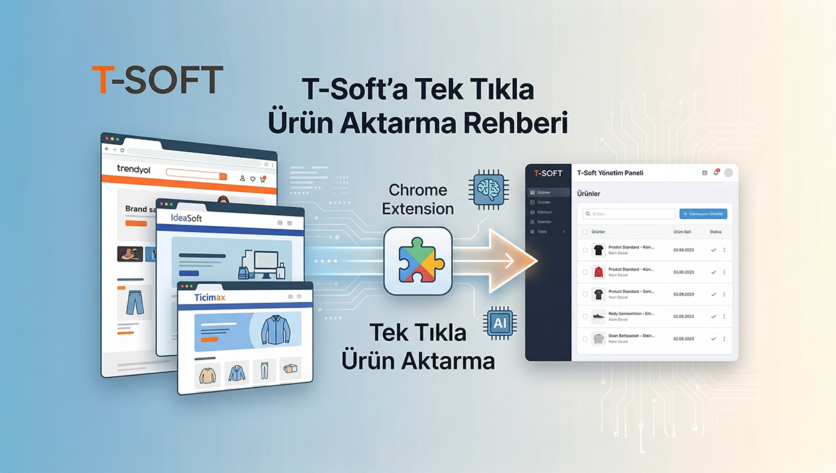 E-Ticarette Hız Devrimi: T-Soft Tek Tıkla Ürün Aktarma Uzantısı